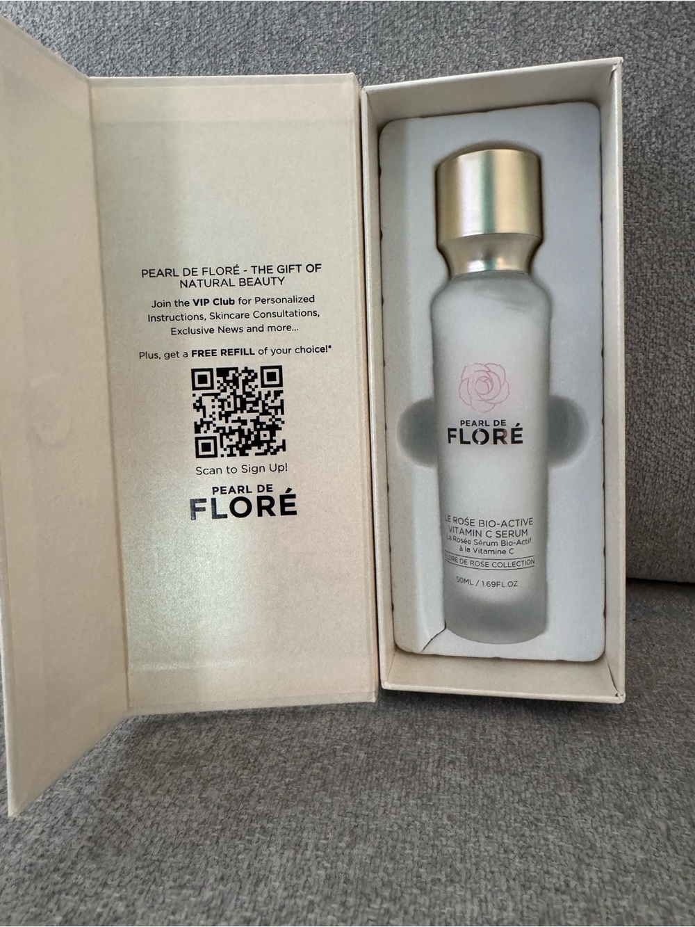 Rose Vitamin C Serum – White Bottle with Gold Cap